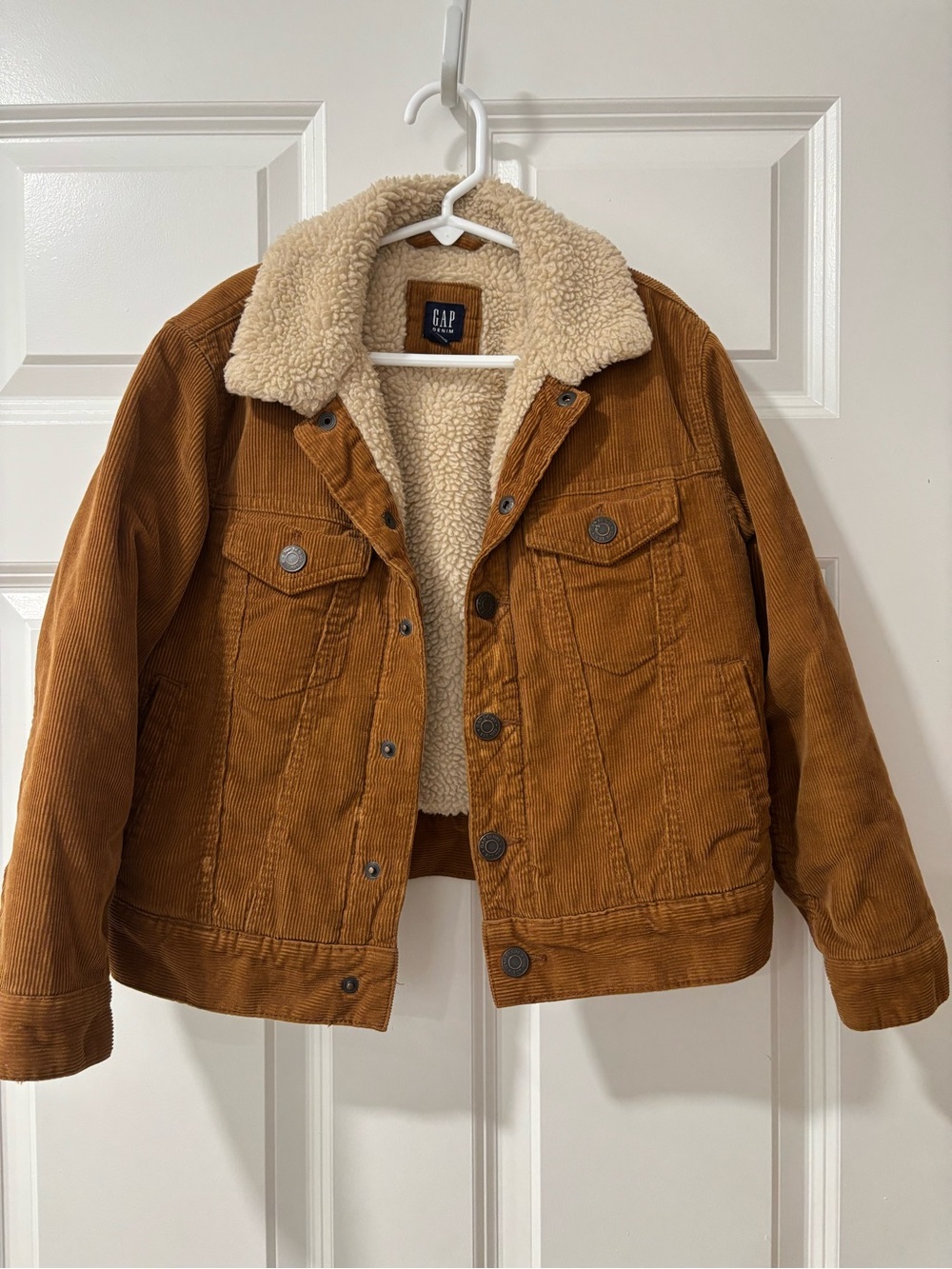 GAP Kids Brown Corduroy Sherpa-Lined Jacket – Size S (6/7)